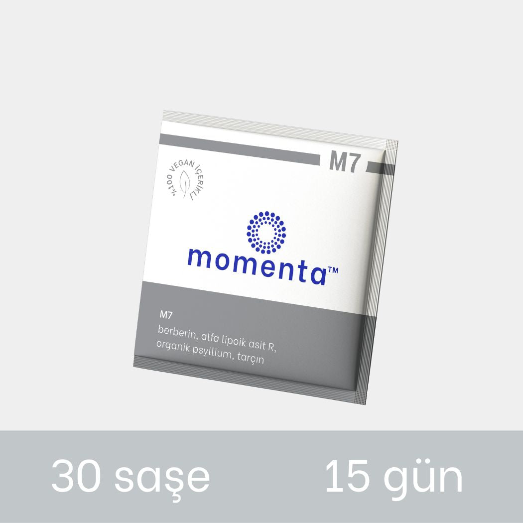 Momenta M7 - 15 Gün 30 Saşe: Berberin Ekstresi, R-Alfa Lipoik Asit, Pysilium Husk, Tarçın